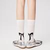 Bow Socks Women'S Miu Japanese Simple Drawstring Medium Tube Socks Spring And Summer Women'S Socks Dongdaemun Stacking Socks