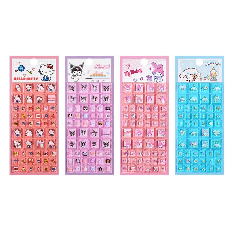 New Hot 3D Sanrio Hello Kitty square sticker, anime style, suitable for DIY mobile phone decoration, rhinestone decal, gift