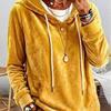 Velvet Hoodie With Solid Color For Womens Casual Autumn Winter Wear