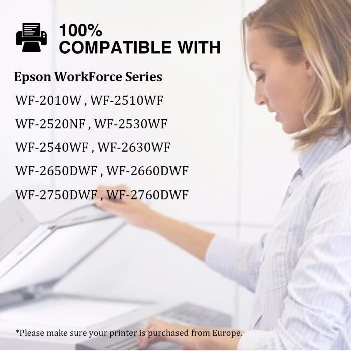 Compatible for Epson 16 16XL Multipack Ink Cartridges for Epson Workforce WF-2650 WF-2750 WF-2660 WF-2530 WF-2540 WF-2520