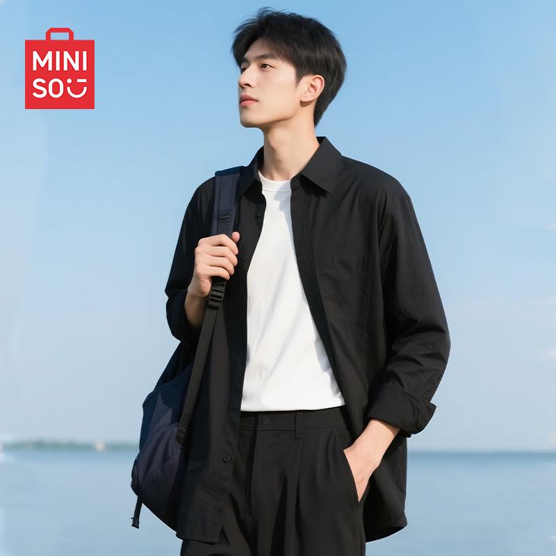 MINISO Men s Japanese Style Oxford Long Sleeve Shirt 3XL