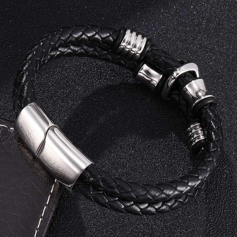 Punk Skull Rose Multi-layer Charm Bracelet Of Men Braided Rope Leather Bracelet Women Jewelry