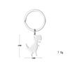 Building Block Dinosaur Stainless Steel Keychain Cute Cartoon Style Fashion Bag Pendant Practical Durable Daily Keyring