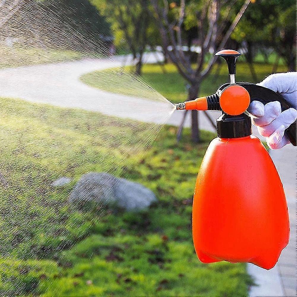 1pc Orange Hand Pressure Trigger Adjustable Copper Nozzle Head Manual Air Pump Spray Bottle - DD