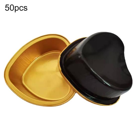 Yousheng 50 pezzi 100 ml accattivante pirottino per ampia applicazione foglio di alluminio a forma di cuore monouso pirottino per la casa