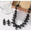 Elegantes Glitzerndes Fransen-Halsketten-, Ohrring-, Armband-, Ring-Set, Modisches Braut-Schmuckset