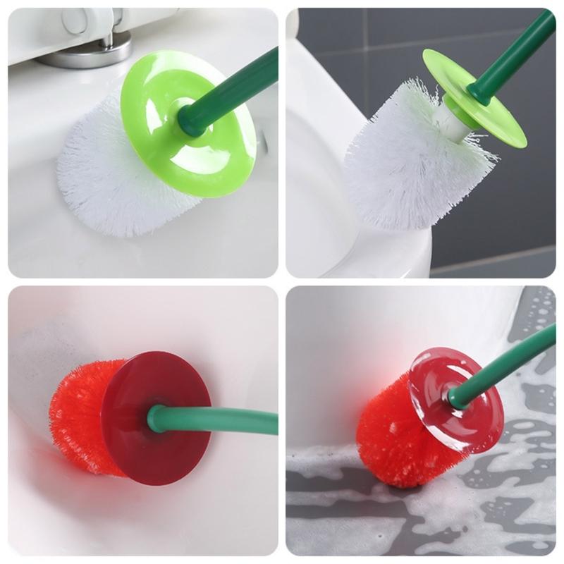 Toilet Bowl Brush Cherries Shape Ergonomic Design Safe Material Effective Cleaning