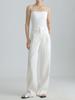 2026 Summer High-Waisted Wide-Leg Cotton Linen Pants White Casual Old Money Style Women