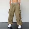 Vintage American Carpenter Pants Women's Summer Casual Trousers Loose Wide Leg Pants