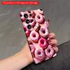 2DFlat Samsung Phone Case Pink Donuts Dessert Pattern Phone Case Applicable To Galaxy S23 S24 S25ULTRA S26 A12 A14 A15 A16 A54 A55