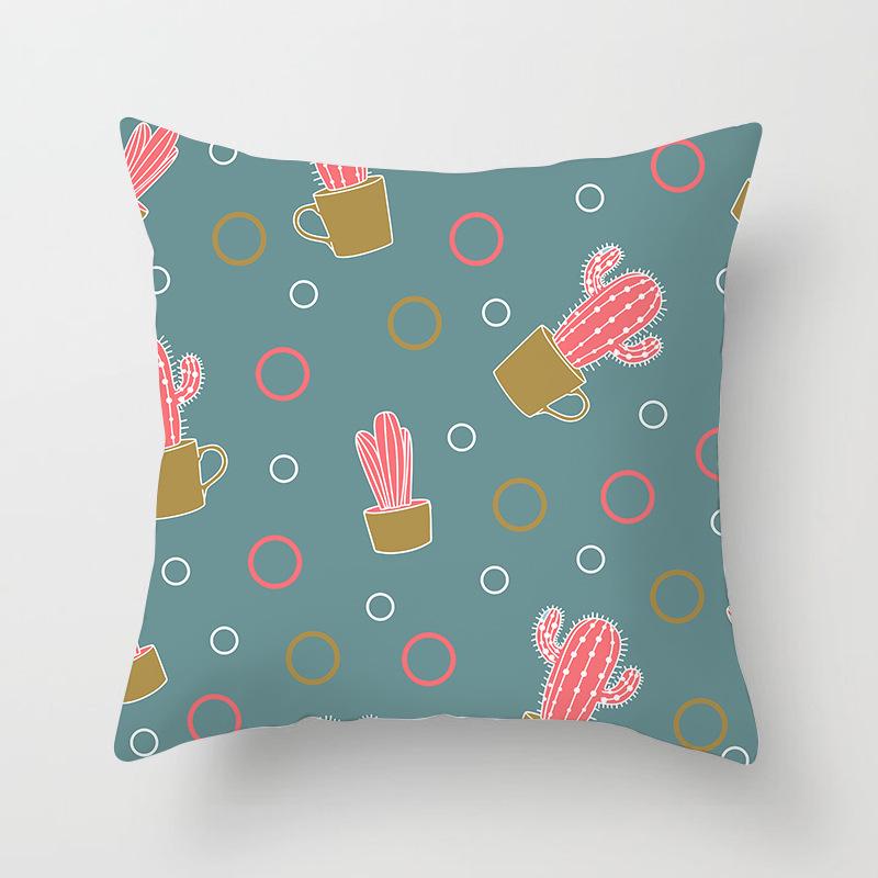 Ins Internet Celebrity Nordic Cactus Plant Peach Skin Car Sofa Pillow Cover Cushion Cover Home
