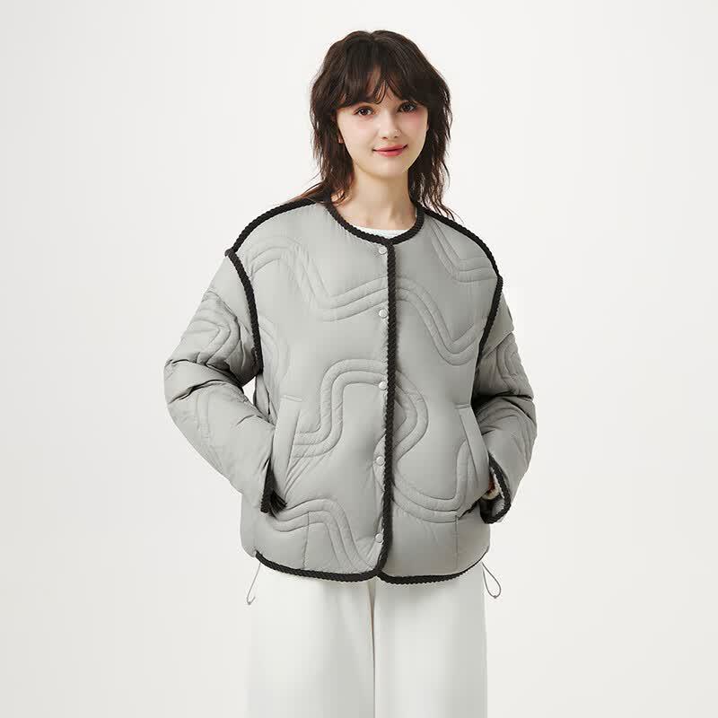 Tanboer Women's Retro Lightweight Collarless Down Jacket