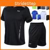 Stylish Mens 2pc Sport Wear Tracksuit With Breathable Short Sleeve T-shirt And Shorts