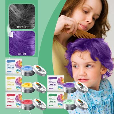Temporary Rinse  For Children, With Multiple Color Options And Strong Styling Power,  Healthy Hair Dyeing,Hair Coloring Wax,Hair Color Wax 60g