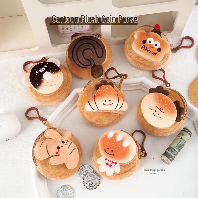 Cartoon Plush Coin Purse - Cute Mini Earphone Bag & Wallet for Students