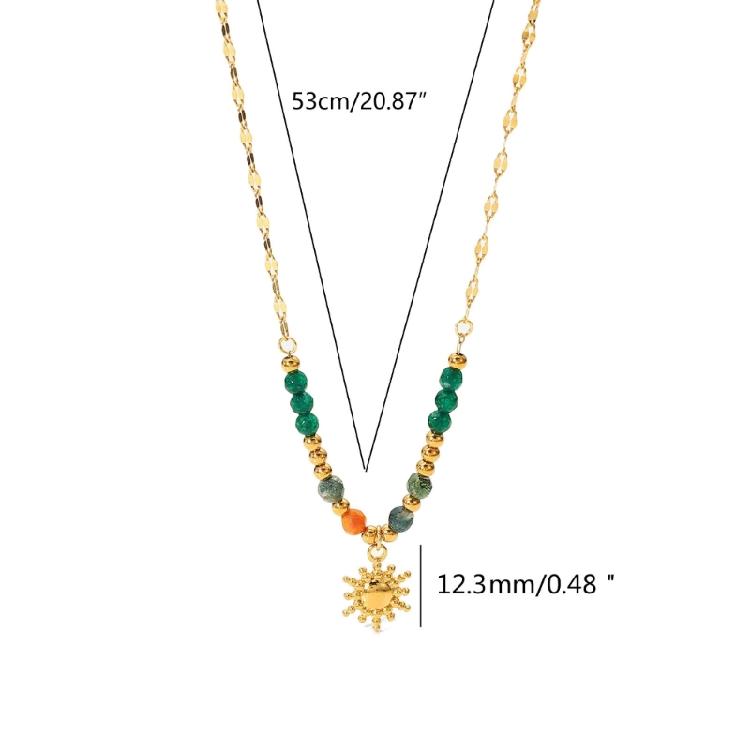 Handcrafted Sunflower Jewelry Beaded Necklace Adjustable Chain Necklace for Date