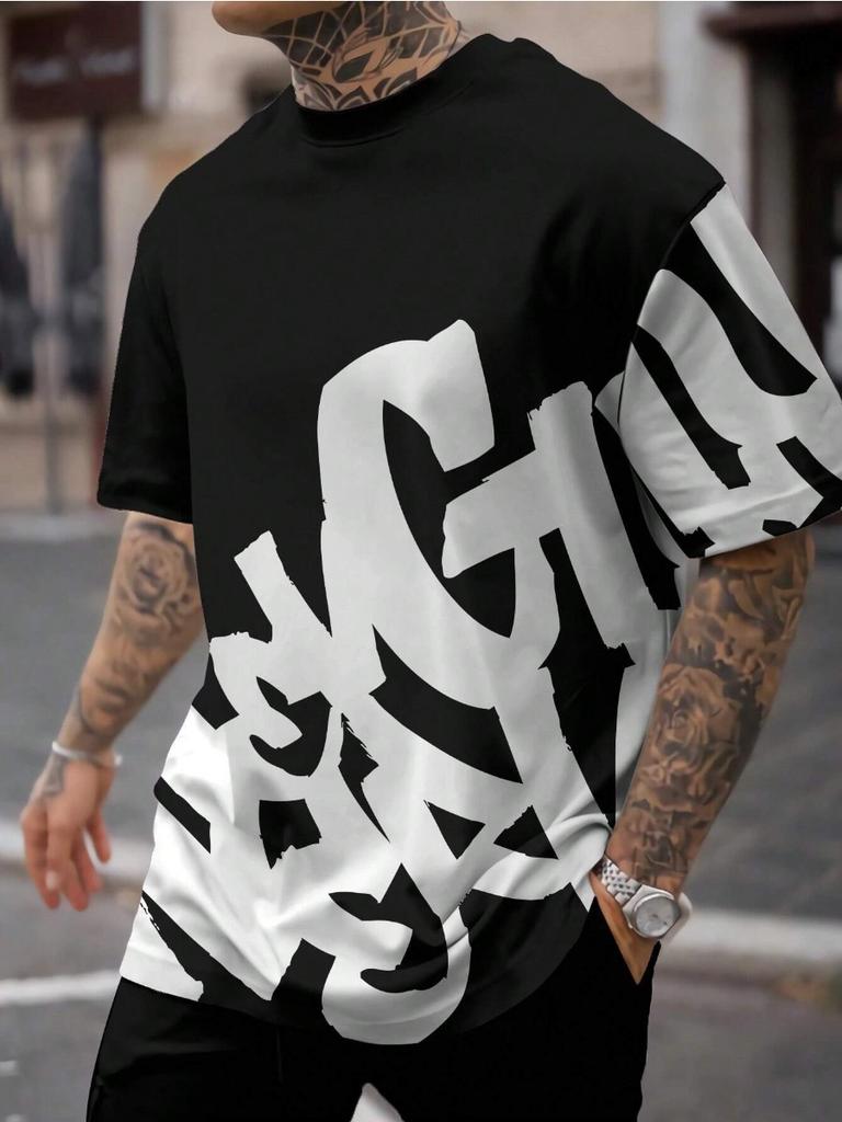 Summer New 3d Printing Men's Casual Short-sleeved T-shirt Polyester Fiber Comfortable Breathable Retro Printed Short-sleeved