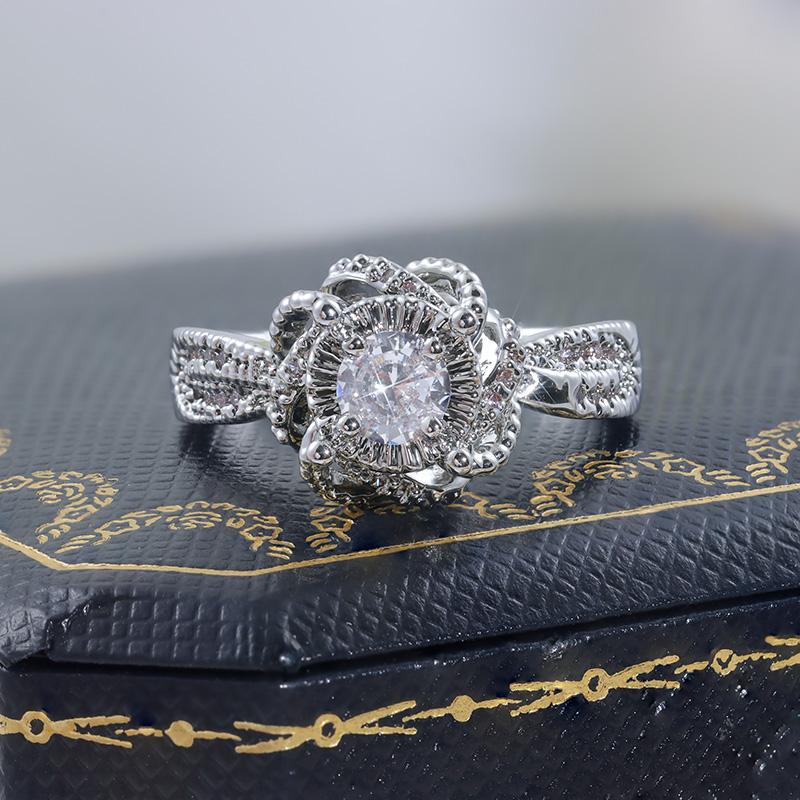 Creative Stylish Zircon Ring Sparkle AAA Attending Banquets Wedding Anniversaries Gift High Quality Boutique Jewelry Accessories