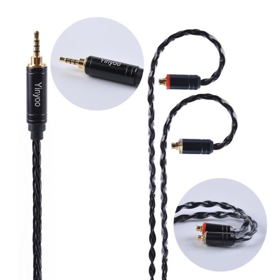 Yinyoo MMCX/2Pin/QDC 8 Core Silver Plated Copper Wire Earphone Upgraded Cable