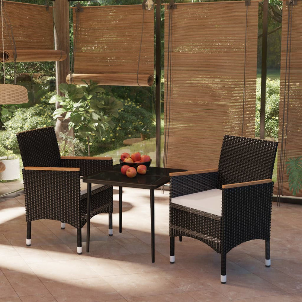 Ensemble à manger de jardin avec coussins 3 pcs