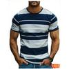 Fashion Stripe Contrasting Colors T Shirts For Men Simple Trend Streetwear 3D Printed Crew Neck Tees Casual Breathable T-shirts