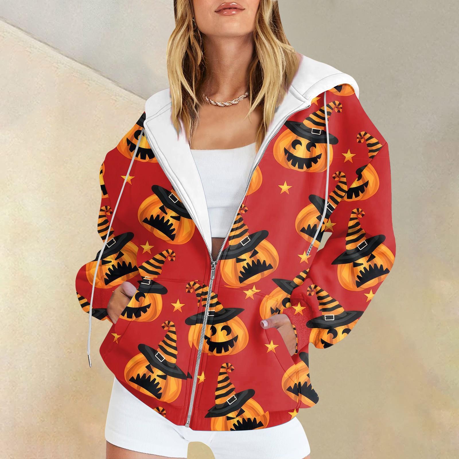 

Женские повседневные модные принтованные пуловеры с длинным рукавом, толстовки с капюшоном на молнии, пальто XL красный