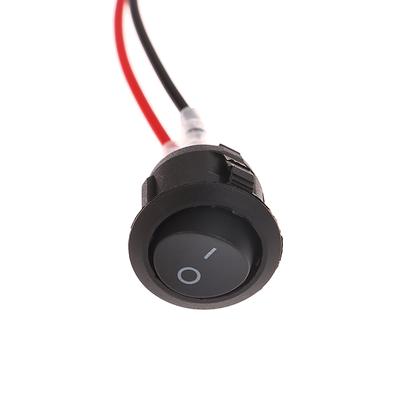 5ks Okrúhly kolískový prepínač Zap/Vyp SPST Mini páčkový prepínač 12V pre auto Automobil RV 2-pinový prepínač Mini kolískový prepínač s káblom