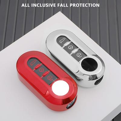 TPU 3 Buttons Car Flip Key Case Full Cover For Fiat 500 Ducato Panda 500L Punto Lancia Musa Kuvi Key Shell Protecor