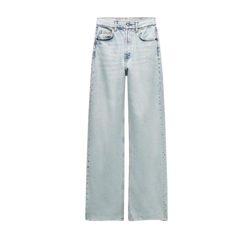 Spring New Trend Easiest for Match Boyfriend Style High Waist Casual Loose Slimming and Wide Leg Denim 6045022