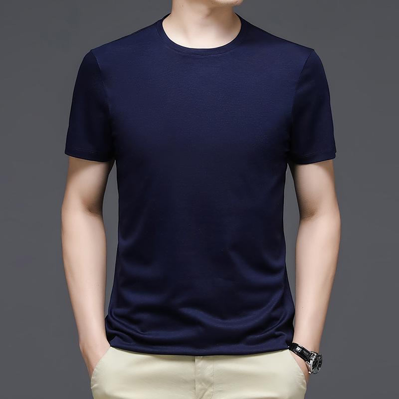 Short-sleeved T-shirt Men's Simple T-shirt Summer Round Neck Half-sleeved Solid Color Bottoming Shirt Top Thin T-shirt for Men