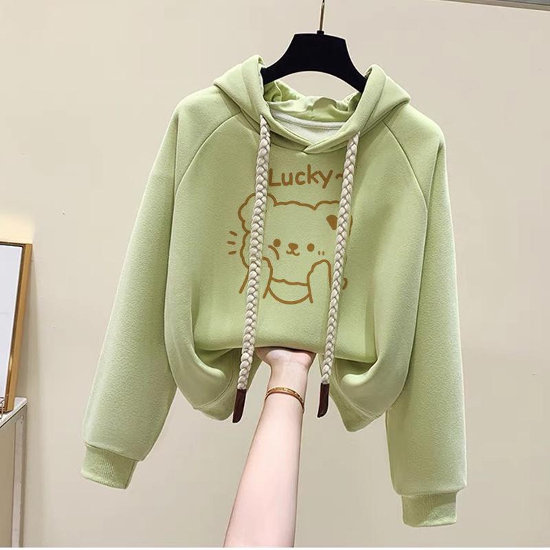 Women's Fleece-Lined Hooded Sweatshirt - New 2024 Petite Winter Dopamine Style