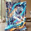 Energetic Cosmic Trio Theme Blanket Lightweight Warm Flannel Blanket Decorative Throw Blanket for Home Decoration