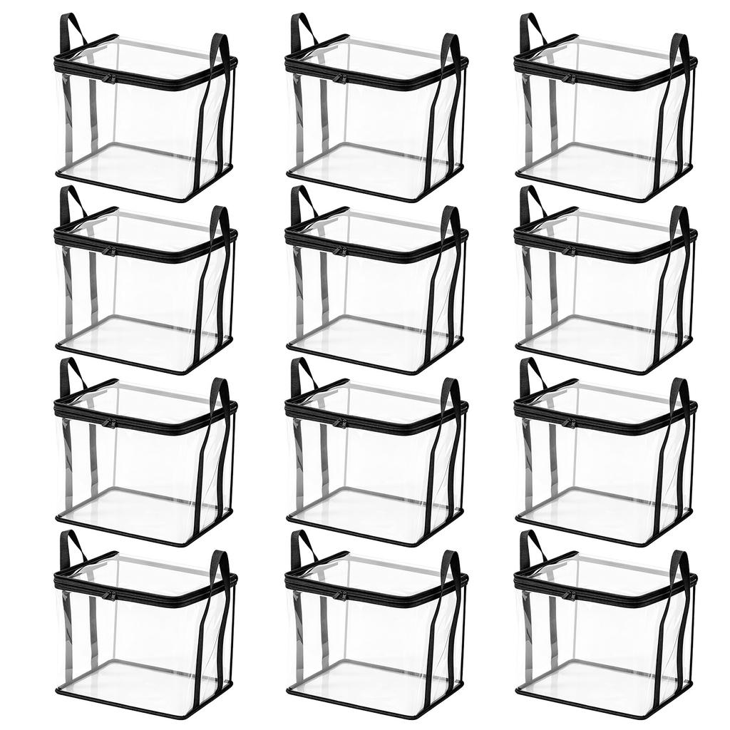 Large Thickened Transparent Plastic Storage Bag with Zipper and Handles for Clothes Moving Box Cover for Dormitory and Closet Organization Supplies