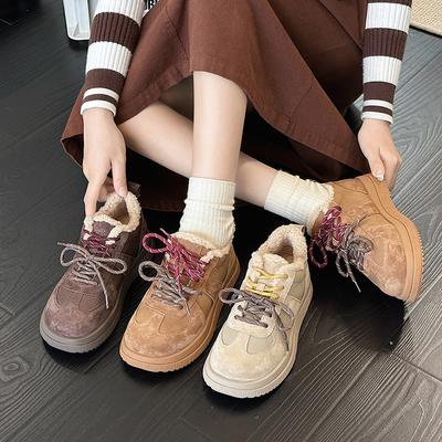 Winter neue Sport- und Freizeitschuhe Damen Lammwolle Forrest Gump Schuhe Samt Plateau Trainingsschuhe Warme Baumwollschuhe