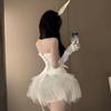 Sexy Underwear Pure Waistband Vest Bra Sexy Slim Lace Bra with Tutu Skirt Uniform Suit
