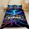3Pcs Duvet Cover Set Roblox Cartoon Boys Kids Bedding Set Anime Comforter Cover Soft Bedroom Decor Birthday Gifts