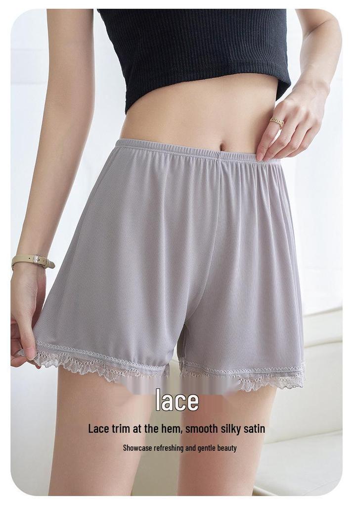 Women's Ice Silk Safety Shorts: Loose, Anti-Exposure, Summer Thin Style, Plus Size, Outdoor Wear, Base Layer.