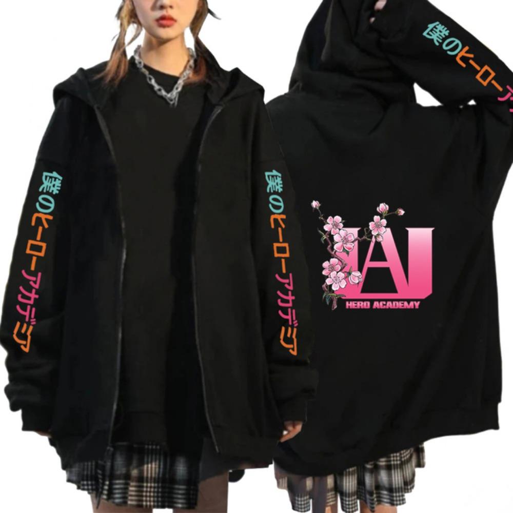 My Hero Academy Shoto Todoroki Bakugou Deku Hooded Sweatshirt, Anime Hooded Sweatshirt, Unisex Zip Up Sweatshirt, Anime Jacket