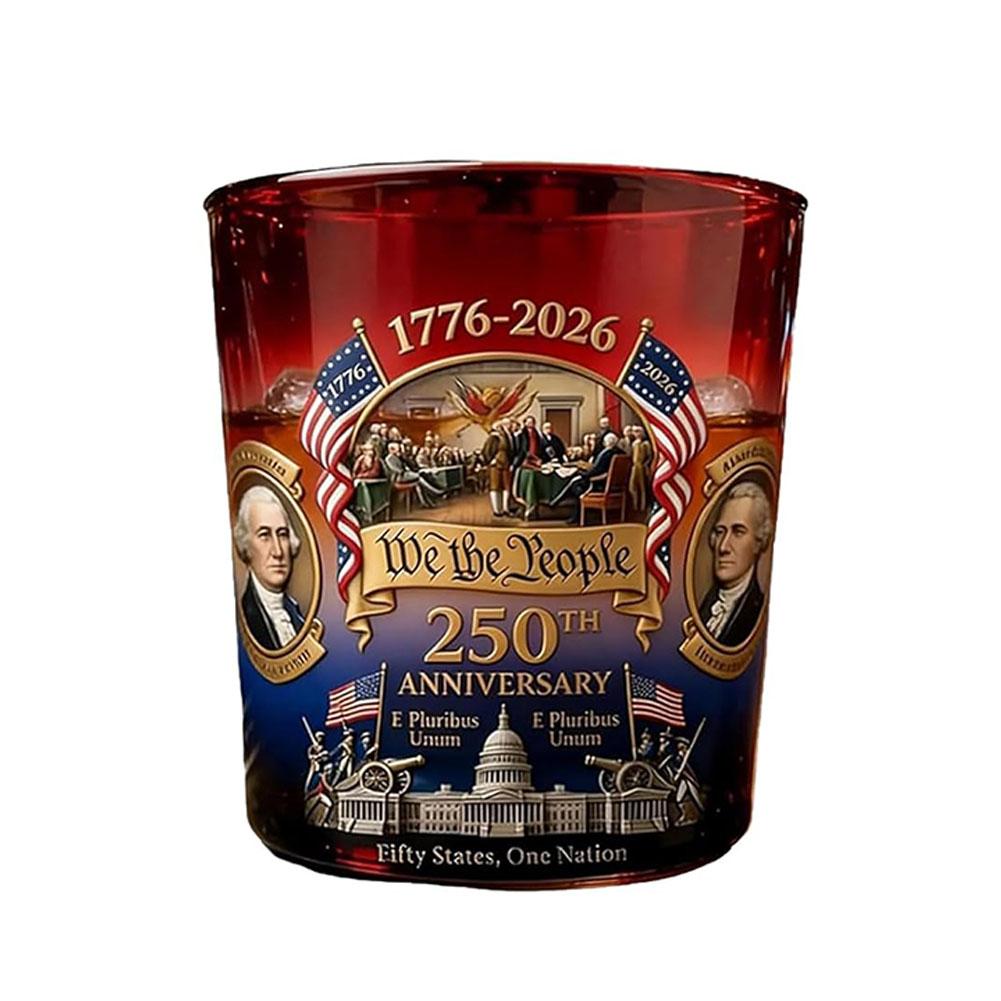 Hand-Painted We the People 250th Anniversary Decanter Commemorative American Historical Collectible Liquor Bottle 1776-2026