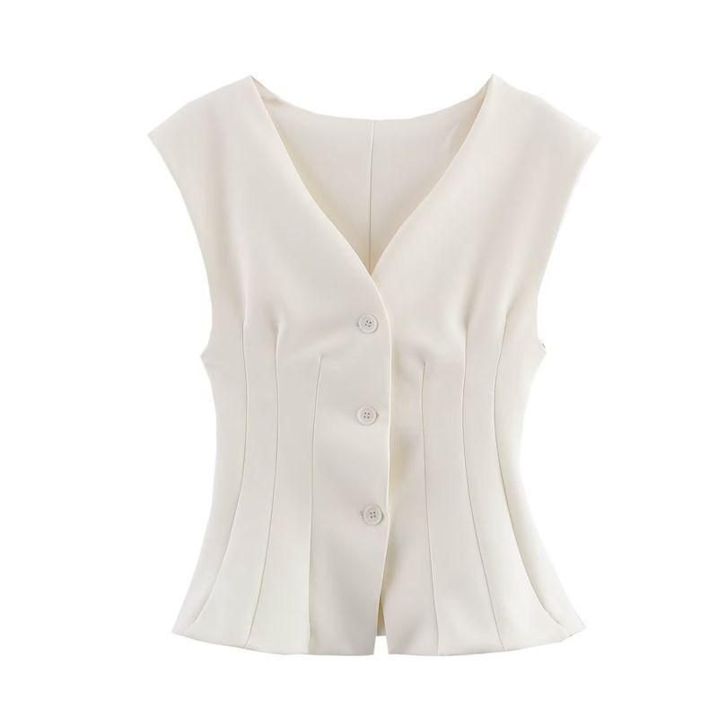Kaslead New Arrival Women's Fashion Style Double-Sided Cloth Vest Tops Casual Pants 3641302 3641305