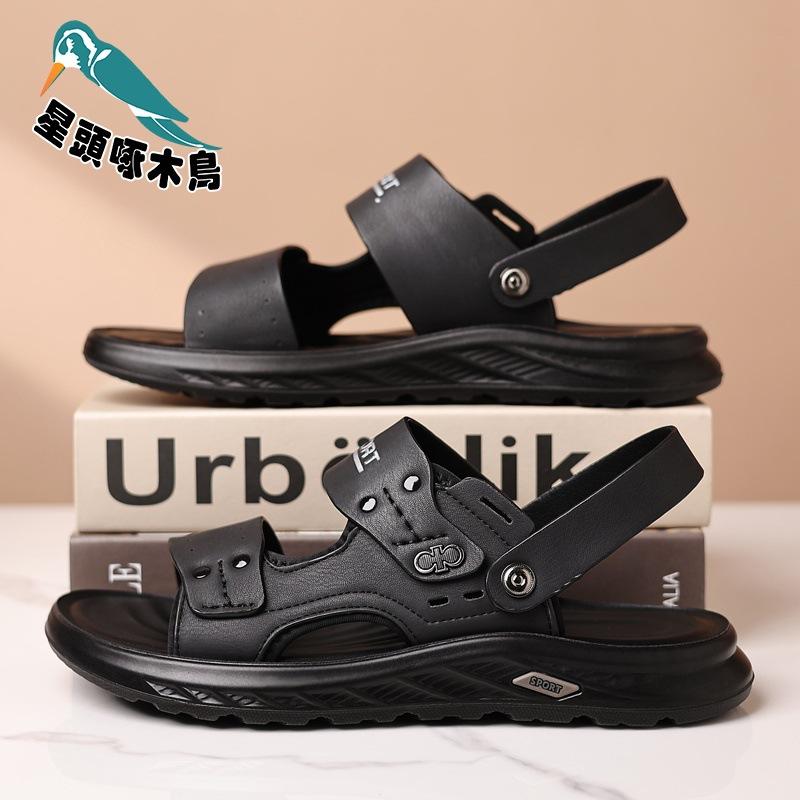 

Star-headed woodpecker sandals men s summer wear driving cool slippers men s soft-soled anti-sandals 38