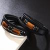 Men's Multilayer Leather & Tiger Eye Stone Beaded Bracelet with Magnetic Clasp