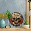 Vintage Retro Metal Tin Sign 8x8 Inch Round Skeleton Man Wall Decor Home Garage Bar Art