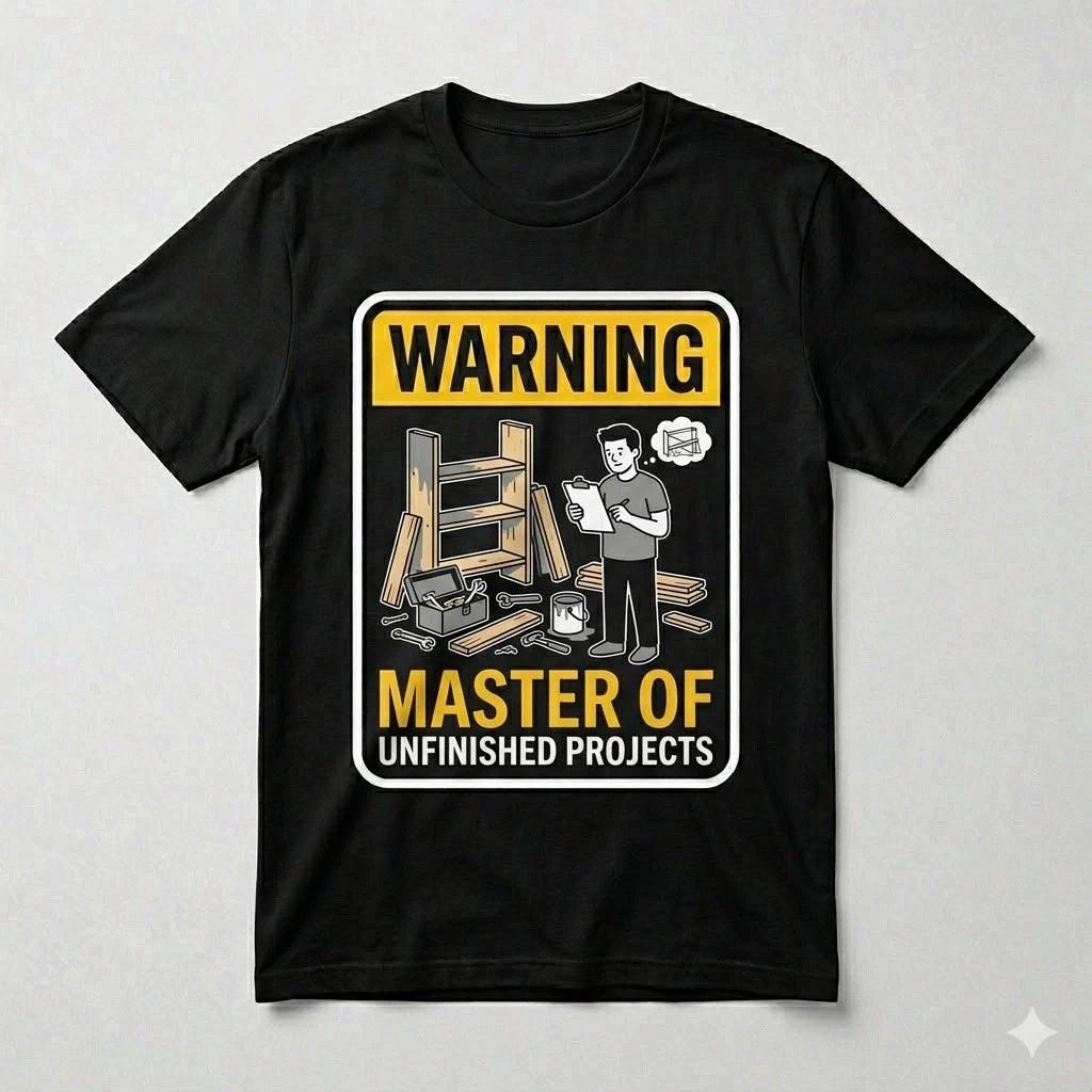 Master Of Unfinished Projects Funny DIY Dad Humor Shirt XXL