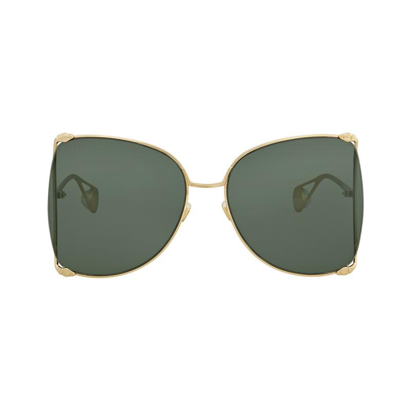 Gucci Irregular Shape Sunglasses Women's Gold