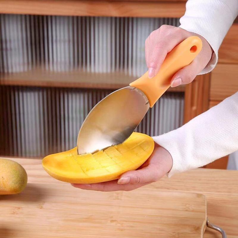 Stainless Steel Mango Peeler, Fruit Meat Spoon, Mango Diced Peel, Fruit Core Separator, Mango Digging Spoon