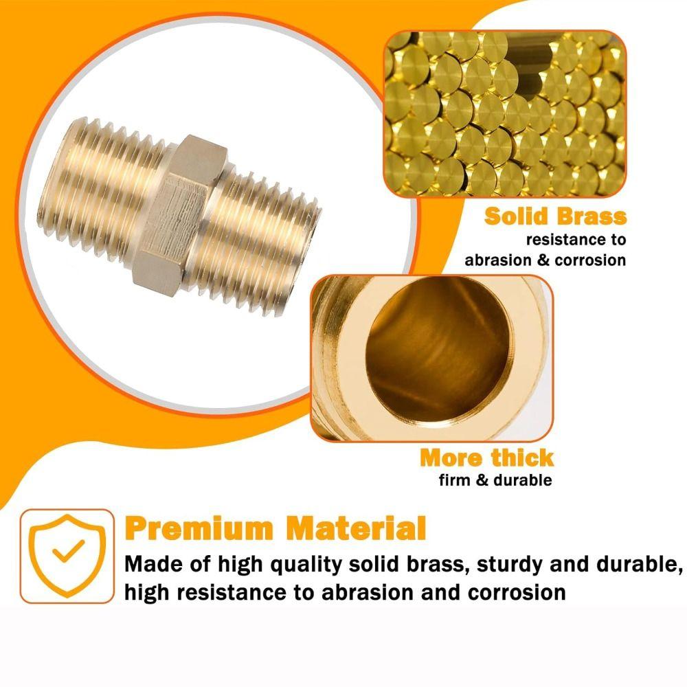Male Thread Brass Nipples Hex Design NPT Male Nipples Fittings Hex Nipple Connectors