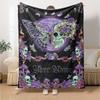 Name Custom Skull and Butterfly Print Flannel Blanket High Quality Warm Comfortable Cover for All Seasons Perfect for Gifts Home Decor