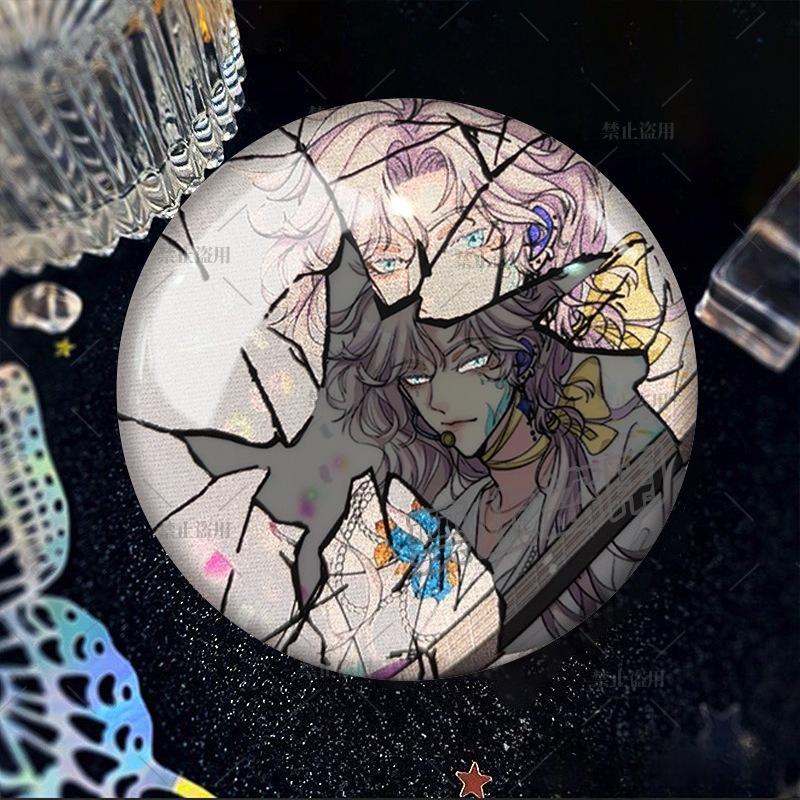 

Game Identity V Round Brooch 58MM Double Flash Shattering Reflective Brooch Pin DIY Clothes Backpack Accessories Fans Gift New