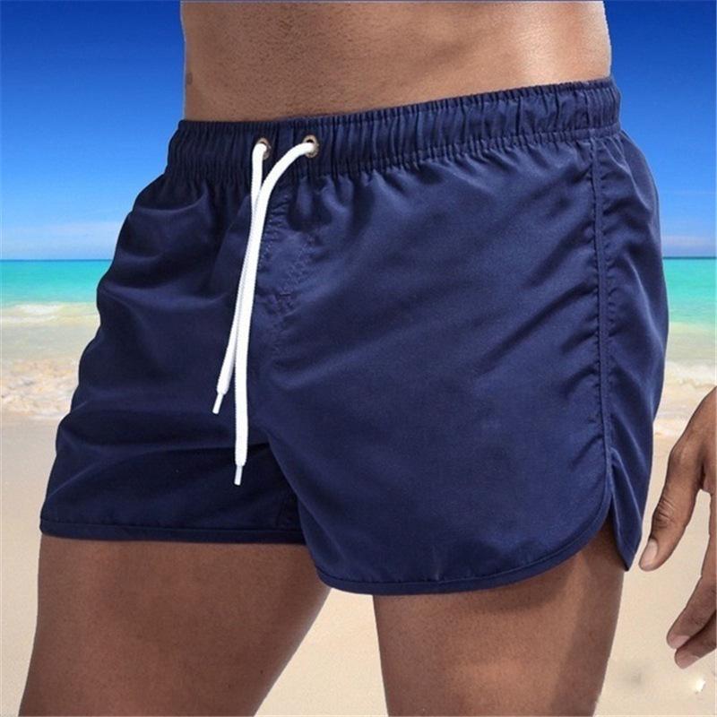 Men's Quick-Dry Summer Beach Shorts: Solid Color, Loose Fit with Drawstring